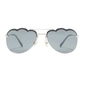 Miu Miu 58mm ☁️ Irregular Cloud Sunglasses DARK GRAY FLASH SILVER pilot aviator